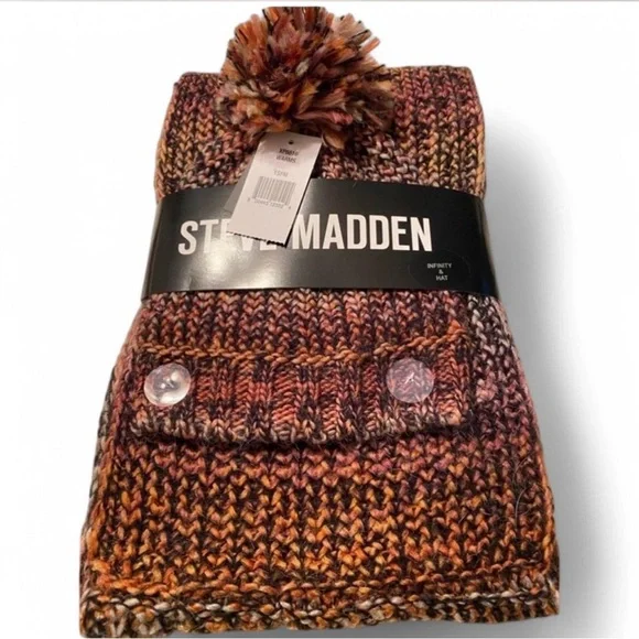 Steve Madden Multicolor Scarf and Hat Set - Picture 4 of 8